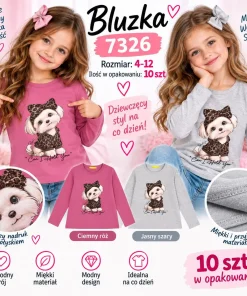 Bluzki DZIECIĘCA,size 4-12lat,Paczka 10szt ,mix kolor