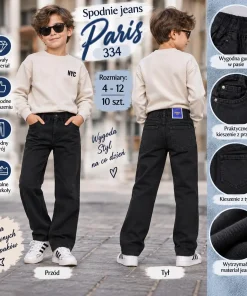 Spodnie JEANSY DZIECIĘCA,size 4-12lat,paczka 10szt,1kolor