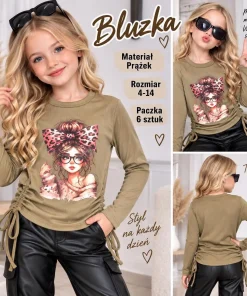 Bluzki DZIECIĘCE, size 4-14lat,paczka 6szt,1 kolor