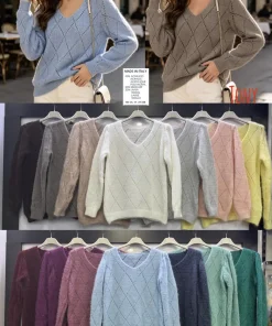 Swetry Damskie WŁOSKA,Size uni,paczka 6szt, mix kolor