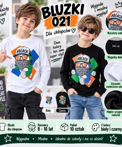 Bluzki DZIECIĘCA,size 8-16lat,paczka 10szt,mix kolor