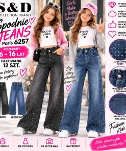 Spodnie JEANSY DZIECIĘCA,size 6-16lat,paczka 12szt,mix kolor