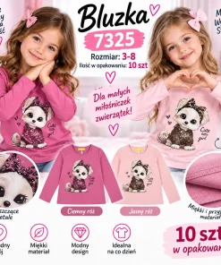 Bluzki DZIECIĘCA,size 3-8lat,Paczka 10szt ,mix kolor
