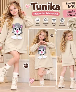 Tuniki DZIECIĘCE,size 4-14lat,Paczka 6szt,1kolor