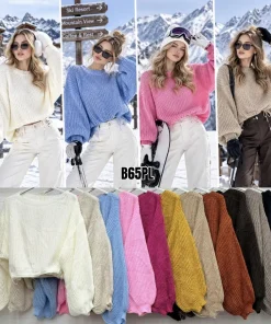 Swetry Damskie,size uni,paczka 6szt,mix kolor