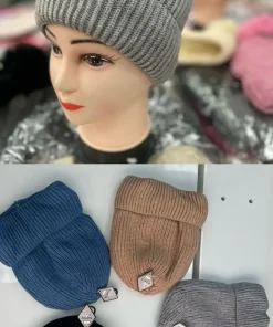Czapki Damskie,Paczka 12szt,mix kolor