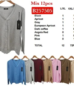 Swetry damskie,Size l/xl-2/3xl,paczka 12szt,mix kolor