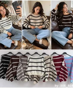 Swetry Damskie WŁOSKA,Size uni,paczka 6szt, mix kolor