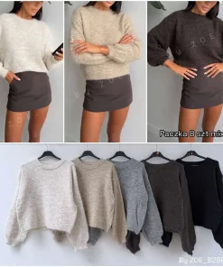 Swetry Damskie WŁOSKA,Size uni,paczka 6szt, mix kolor