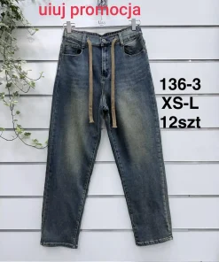 Jeansy Damskie,size xs-l,paczka 12szt,1kolor