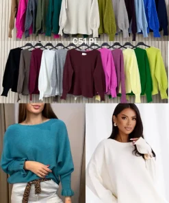 Swetry Damskie WŁOSKA,Size uni,paczka 6szt, mix kolor