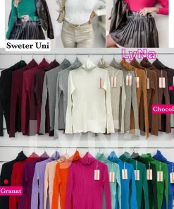 Swetry Damskie WŁOSKA,Size uni,paczka 6szt, mix kolor