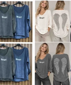Bluzki Damskie WŁOSKA,Size uni,paczka 6szt, mix kolor