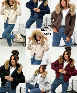 Kurtki Damskie, size uni,paczka 5szt,mix kolor
