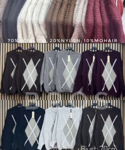 Swetry Damskie,size uni,paczka 6szt, mix kolor