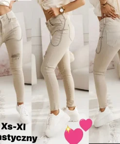 Jeansy Damskie,size xs-xl,Paczka 12szt ,1 kolor
