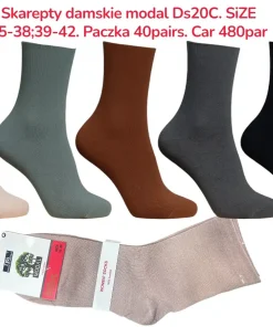 Skarpety Damskie,size 35-42,Paczka 40szt,mix kolor