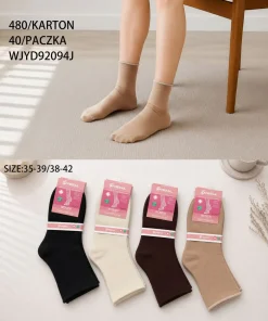 Skarpety Damskie,size 35-42,Paczka 40szt,mix kolor