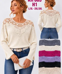 Swetry damskie,size l/xl-2/3xl,paczka 12szt,mix kolor