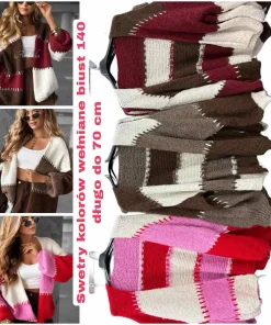 Swetry Damskie,size uni,Paczka 6szt,mix kolor