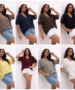 Bluzki Damskie, size uni,paczka 6szt,mix kolor