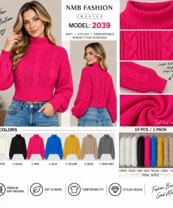 Swetry Damskie, size uni,paczka 10szt,mix kolor