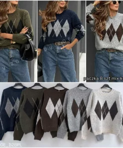 Swetry Damskie WŁOSKA,Size uni,paczka 6szt, mix kolor