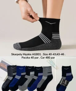Skarpety MĘSKIE,size 40-46,Paczka 40szt,mix kolor