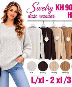 Swetry damskie,size l/xl-2/3xl,paczka 12szt,mix kolor