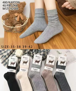Skarpety Damskie,size 35-42,Paczka 40szt,mix kolor