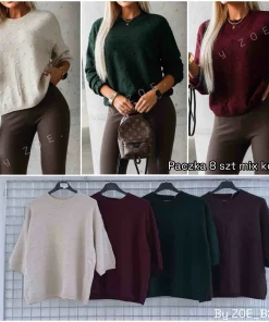Swetry Damskie WŁOSKA,Size uni,paczka 6szt, mix kolor