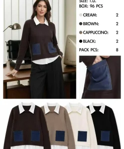 Swetry Damskie WŁOSKA,Size uni,paczka 6szt, mix kolor