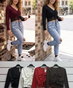Bluzki Damskie WŁOSKA,Size uni,paczka 6szt, mix kolor
