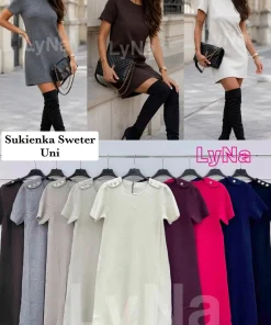 Sukienki Damskie WŁOSKA,Size uni,paczka 6szt, mix kolor
