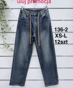 Jeansy Damskie,size xs-l,paczka 12szt,1kolor