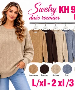 Swetry damskie,size l/xl-2/3xl,paczka 12szt,mix kolor