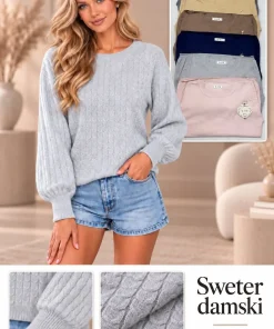 Swetry Damskie ,Size l/xl-2/3xl,paczka 12szt, mix kolor
