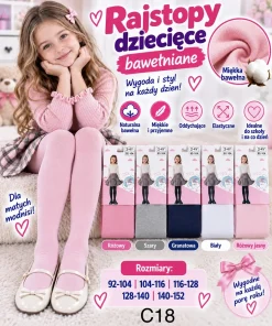 Rajstopy DZIECIĘCA,size 92-152,paczka 24szt,mix kolor