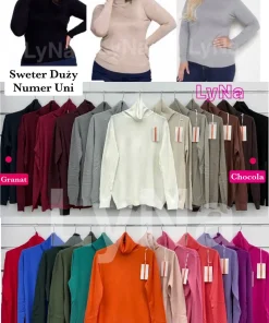 Swetry Damskie WŁOSKA,Size uni,paczka 6szt, mix kolor