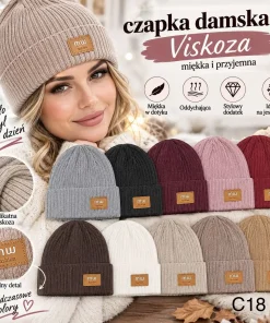 Czapki Damskie,paczka 12szt,mix kolor
