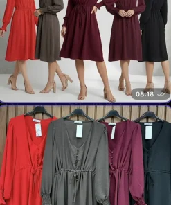 Sukienki Damskie WŁOSKA,Size uni,paczka 6szt, mix kolor