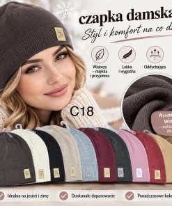 Czapki Damskie,paczka 12szt,mix kolor