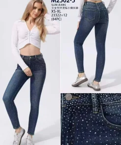 Jeansy Damskie,size xs-xl,Paczka 12szt ,1 kolor