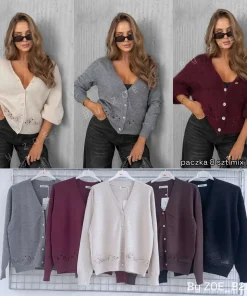 Swetry Damskie WŁOSKA,Size uni,paczka 6szt, mix kolor