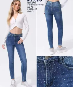 Jeansy Damskie,size xs-xl,Paczka 12szt ,1 kolor