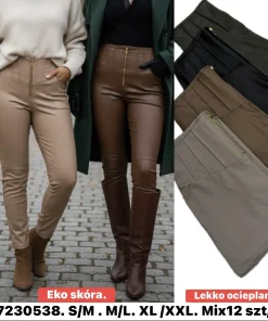Spodnie skórzane Damskie,size s/m-xl/2xl,Paczka 12szt,mix kolor