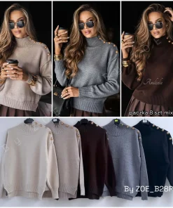Swetry Koszule Damskie WŁOSKA,Size uni,paczka 6szt, mix kolor