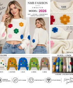 Swetry Damskie, size uni,paczka 10szt,mix kolor