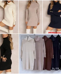 Sukienki Koszule Damskie WŁOSKA,Size uni,paczka 8szt, mix kolor