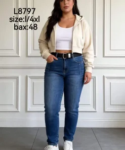 Jeansy Damskie,size l-4xl,paczka 12szt,1kolor